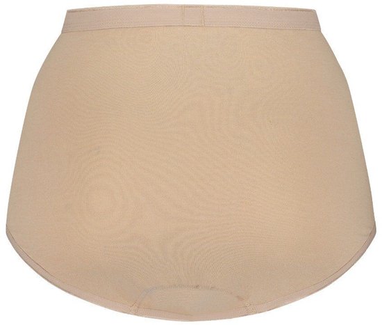 Beige onderbroek met hoge taille, achterkant zichtbaar.
