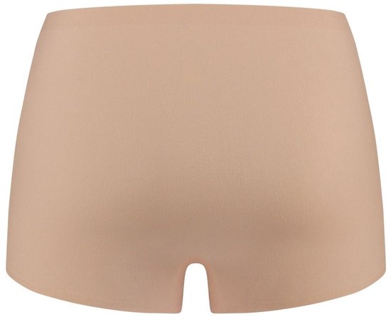 Nude naadloze shorts voor dames, achterkant.
