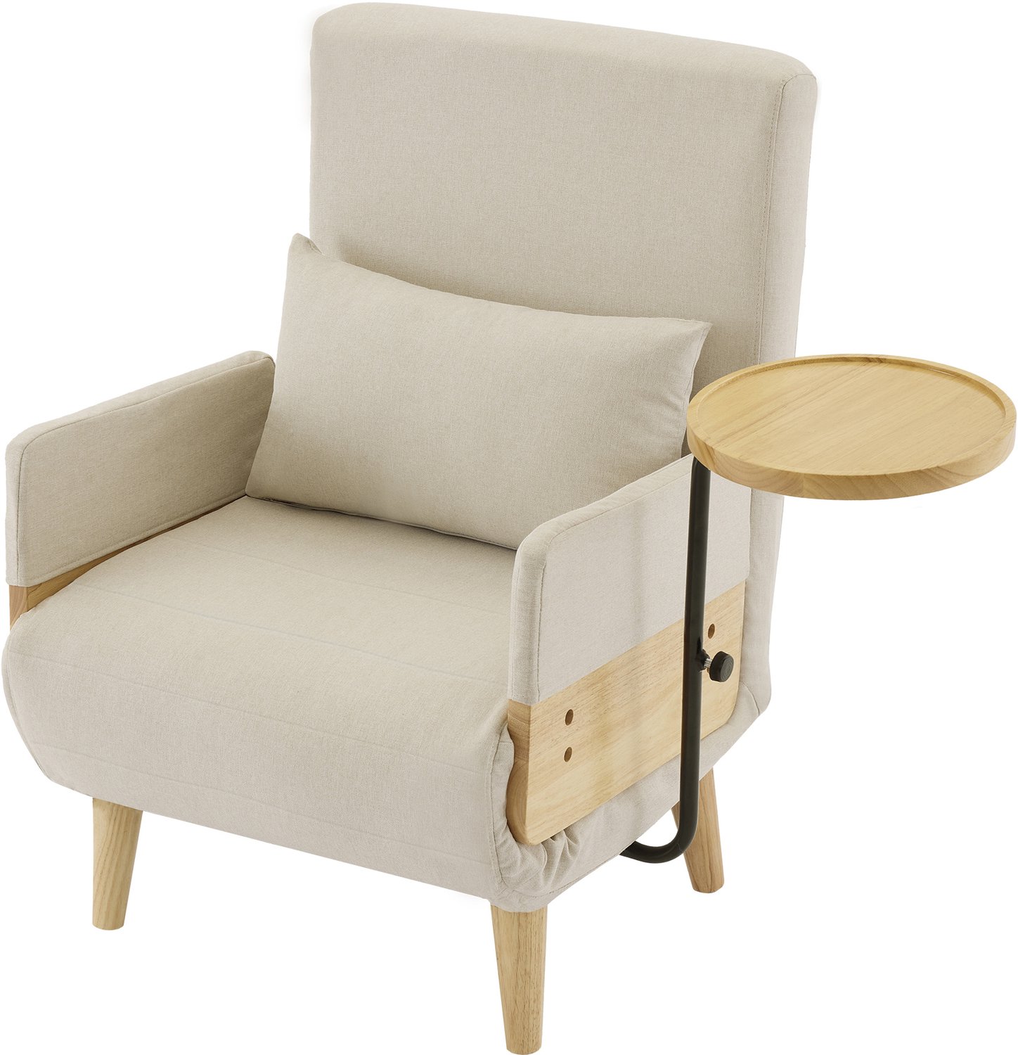 CHICFURN Fauteuil - 6 standen rugleuning - 3-in-1 - Beige