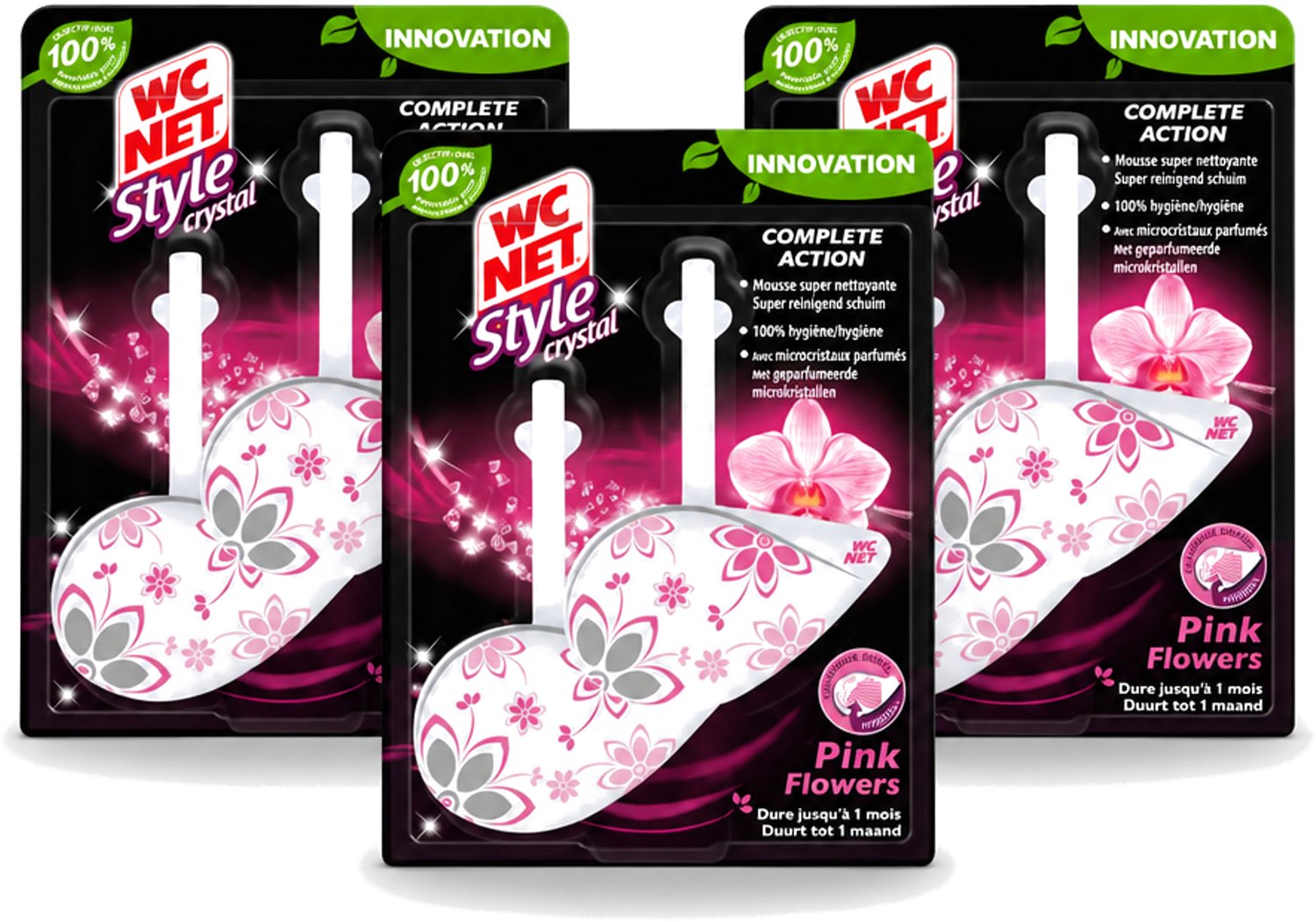3 x WC Net - Toiletblok - Frisse Bloemen - 2 Blokjes - Voordeelverpakking - 3 stuks