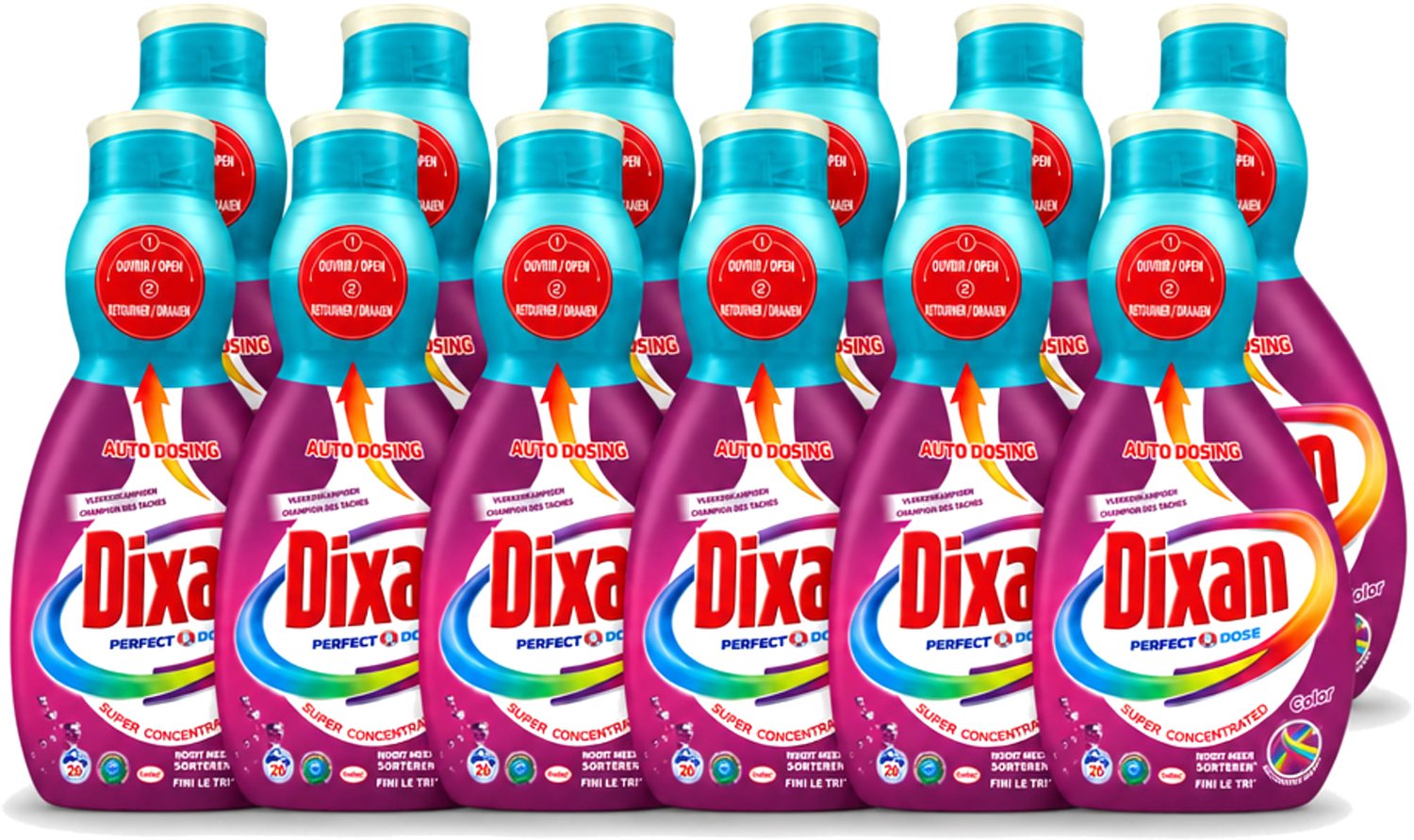 12 x Dixan Perfect Dose - Vlekkenkampioen - Extreme Power - Gekleurde Was - 26 Wasbeurten - Voordeelverpakking - 12 stuks