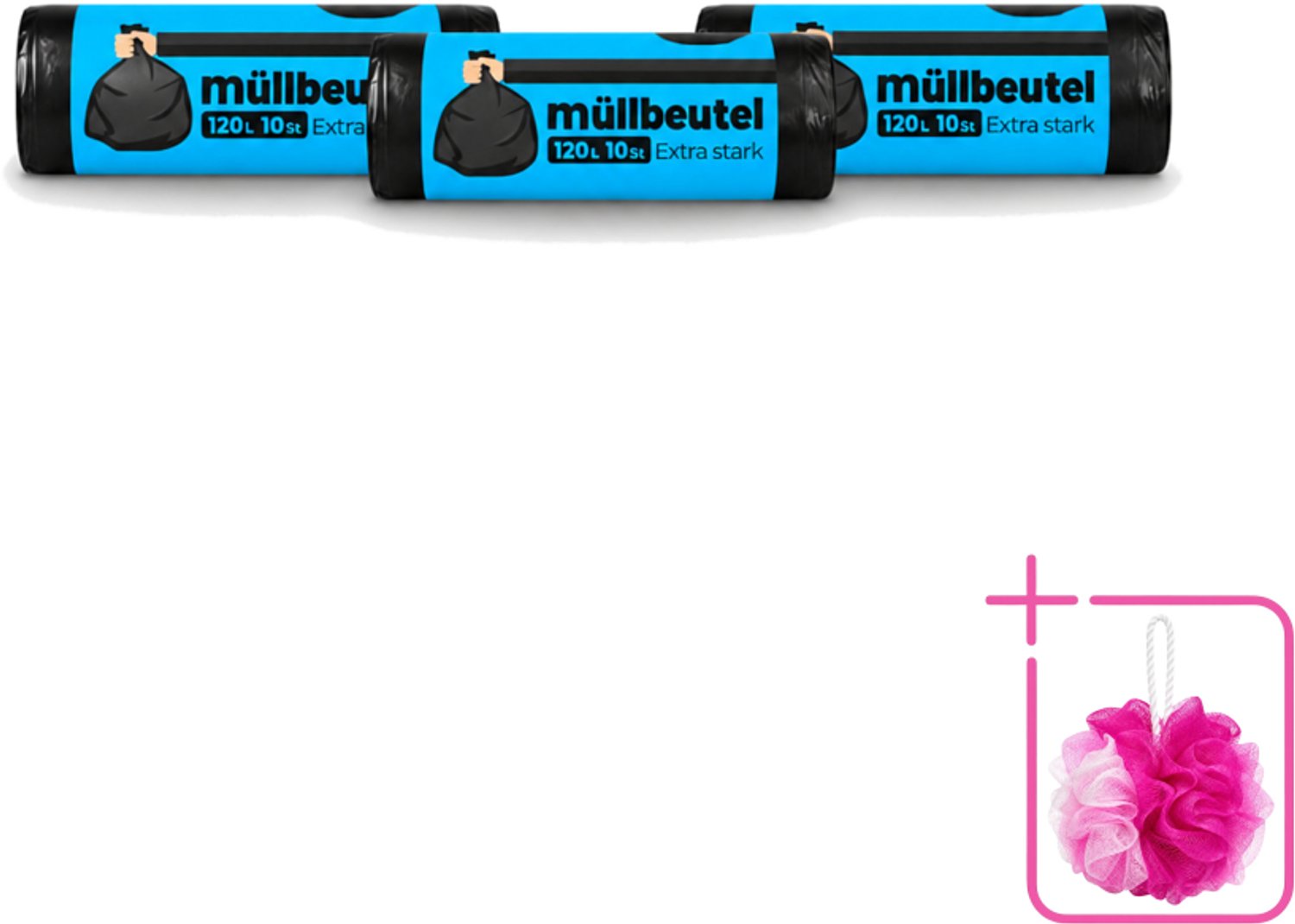 3 x Deluxe - Vuilzakken - Stevig & Ruim - 10 Vuilniszakken - 120L - Bulkverpakking - Vuilzakken 120 l - Douchemop - Huishoudelijk afval