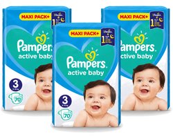 3 x Pampers – Luiers – Active Baby Maat 3 – 70 Luiers - Voordeelverpakking - 3 stuks