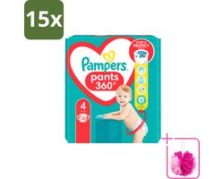 15 x Pampers – Luierbroekjes – Baby Dry Pants Maat 4 – 25 Luiers - Bulkverpakking - Baby luier - Douchemop - Droge luier