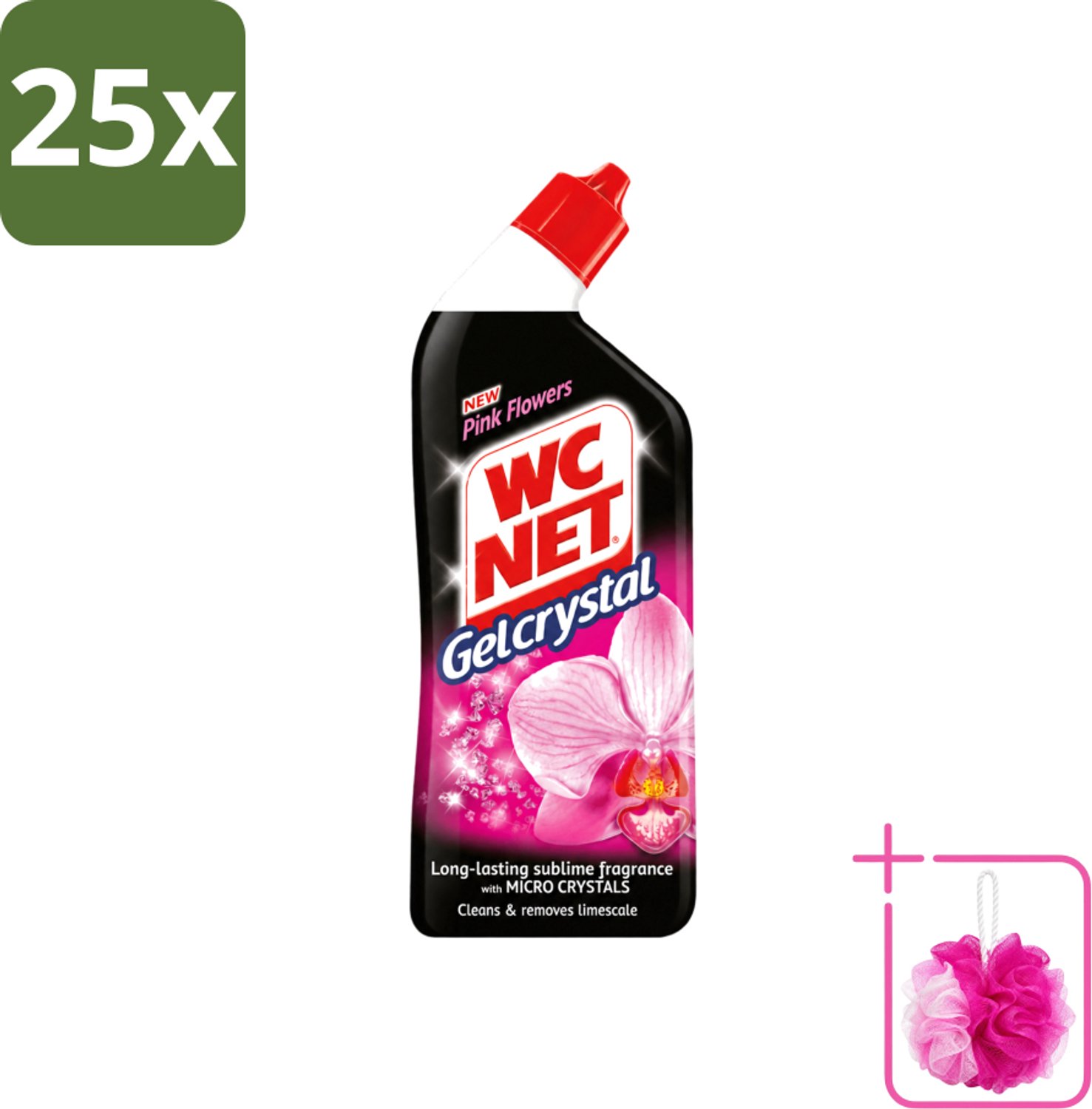 25 x WC Net - Toilet Reiniger - Gel - Frisse Bloemen - 750 ml - Bulkverpakking - WC reiniger - Douchemop - Toilet reiniger