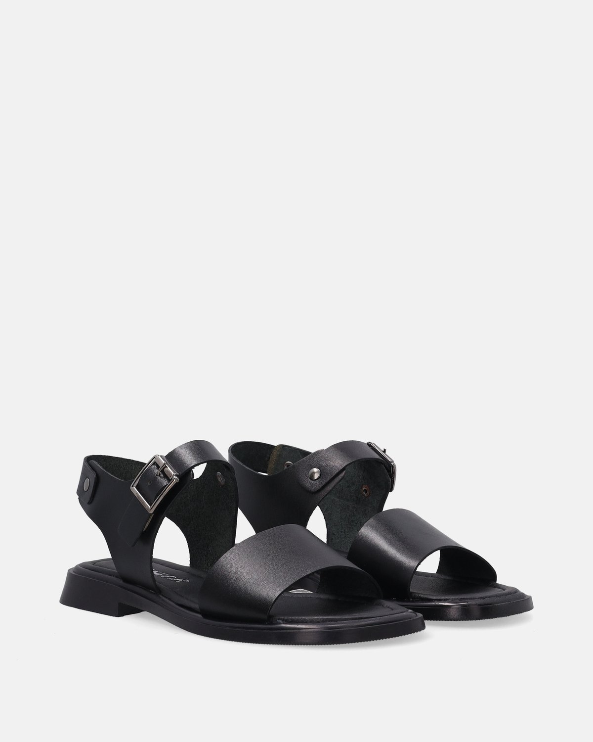 Zwarte Dames Sandalen - Echt Leren Bovenwerk - Maat 38
