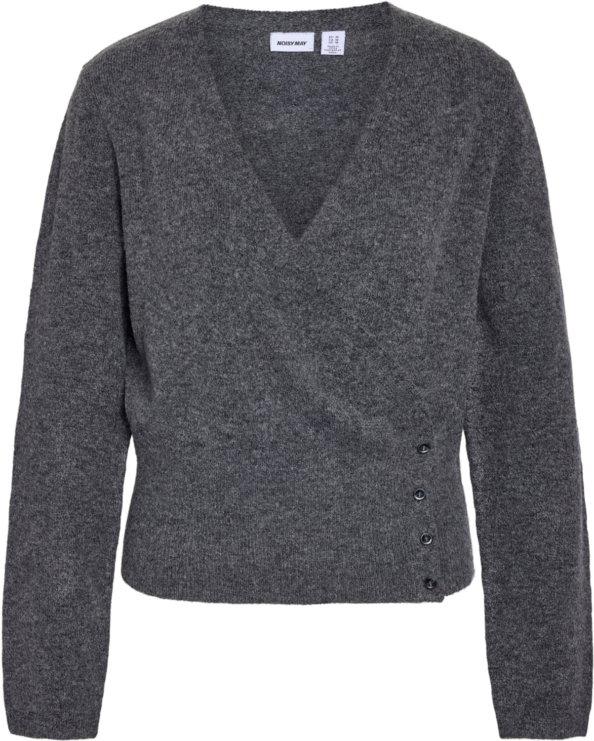 Noisy may Trui Nmsloan V-neck Cardigan Knit 27038658 Dark Grey Melange Dames Maat - XS