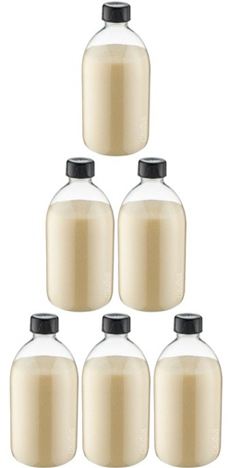 Claudius Scrubzout Vanille 650 gram - Fles met zwarte dop - set van 6 stuks - Hydraterende Lichaamsscrub - Body Scrub