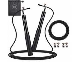 DK.® Professioneel Sport Springtouw - Speedrope - Jump Rope - voor Volwassenen en Kinderen - Crosstraining HIIT en Krachttraining - Zwart