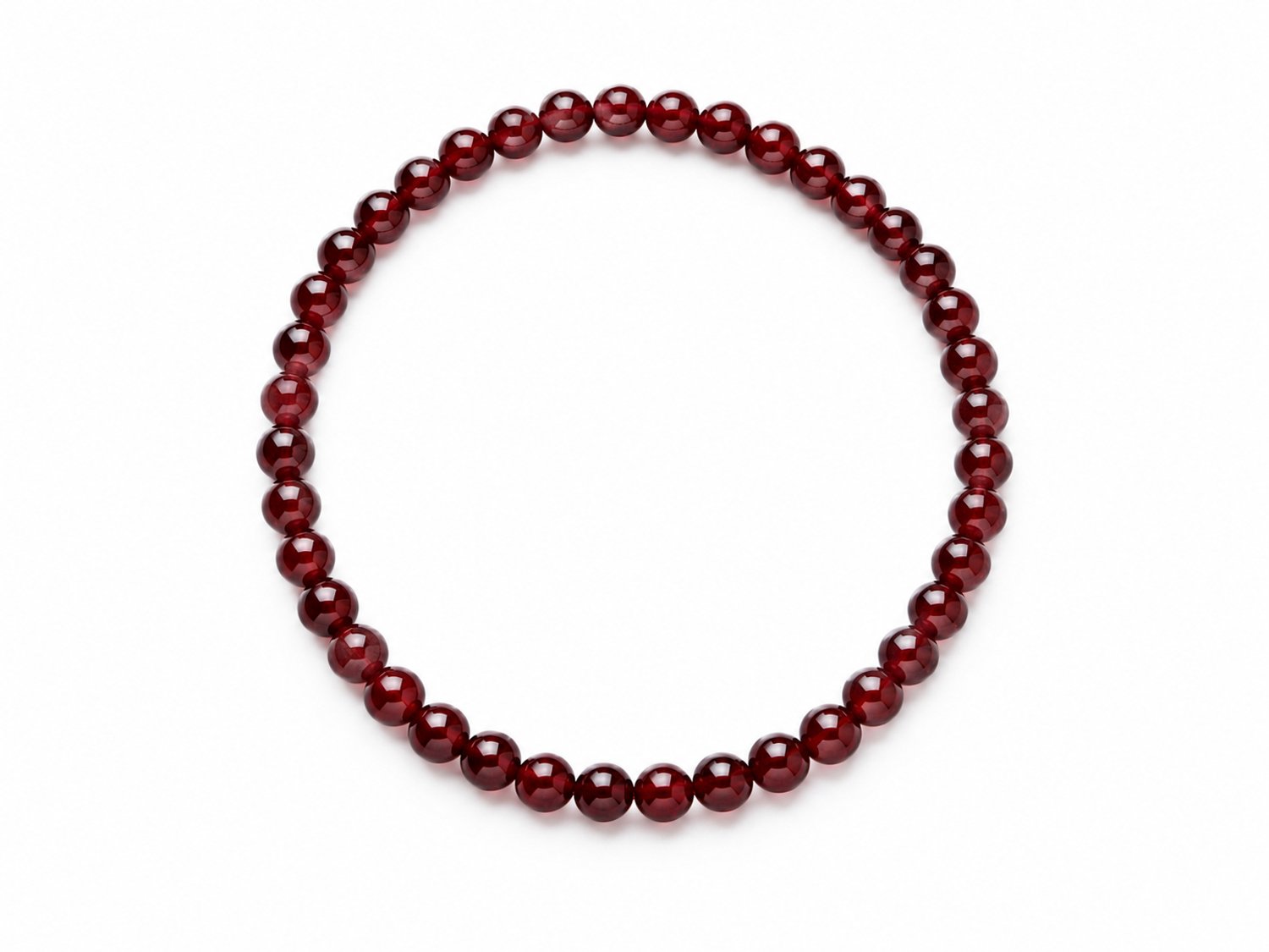 Granaat Armband – 4 mm Kralen – Diameter 16 cm – Rode Edelsteen Armband – Natuursteen Sieraad voor Dames en Heren - Natuursteen – Dames & Heren armband – Armband met kleine kralen – Fijne armband