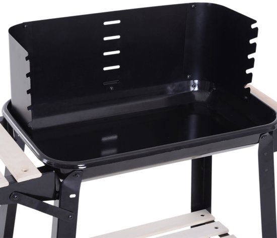 Barbecue - oven - houtskooloven - verstelbare hoogte - met standaard - met wielen - makkelijk schoon te maken - hittebestendig - outdoor accessoire - geschikt voor barbecue, tuin, picknick (zwart, 87*83cm) — afbeelding 2