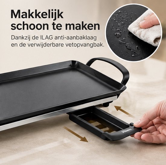 Tristar Tafelgrill XL - Tafelgrill - 5 standen - 10 Personen - 2000 Watt - 94 x 23 cm - Zwart — afbeelding 2