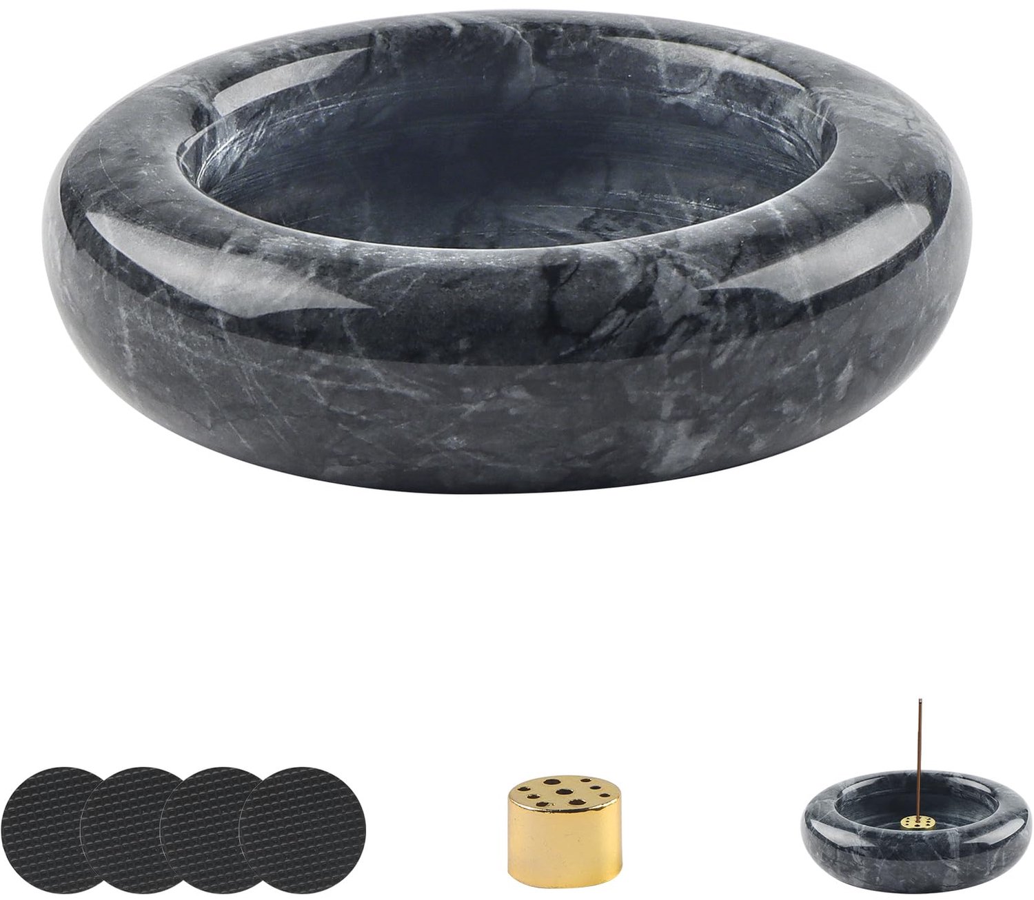 Wierookstokjeshouder marmer - stijlvolle design - perfect voor meditatie - m-winkel