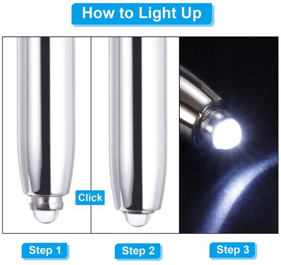 Balpen met stylus tip en LED-zaklamp - 5 Pack — afbeelding 4