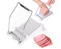 FIBOUND Multifunctionele Hamsnijder Luncheon Vleessnijmachine Eiersnijder - Luncheon Vleessnijmachine Roestvrij Staal,voor Ham, Vlees, Ei, Aardbei, Za