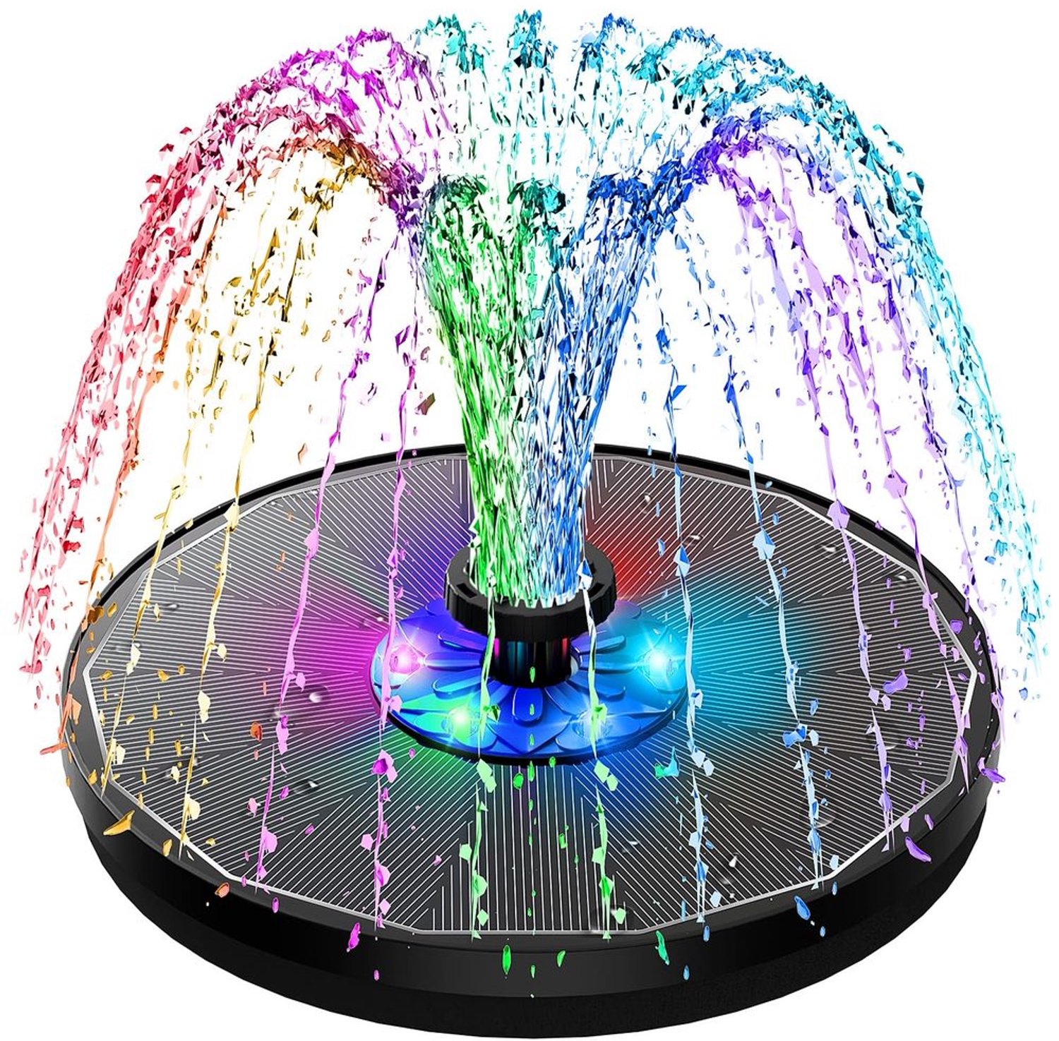Solar Fontein met LED Verlichting voor Tuin en Vogelbad