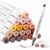 Ohuhu - LIMITED EDITION - Honolulu Brush & Chisel - Alcohol Art Markers - 24 extra kleuren