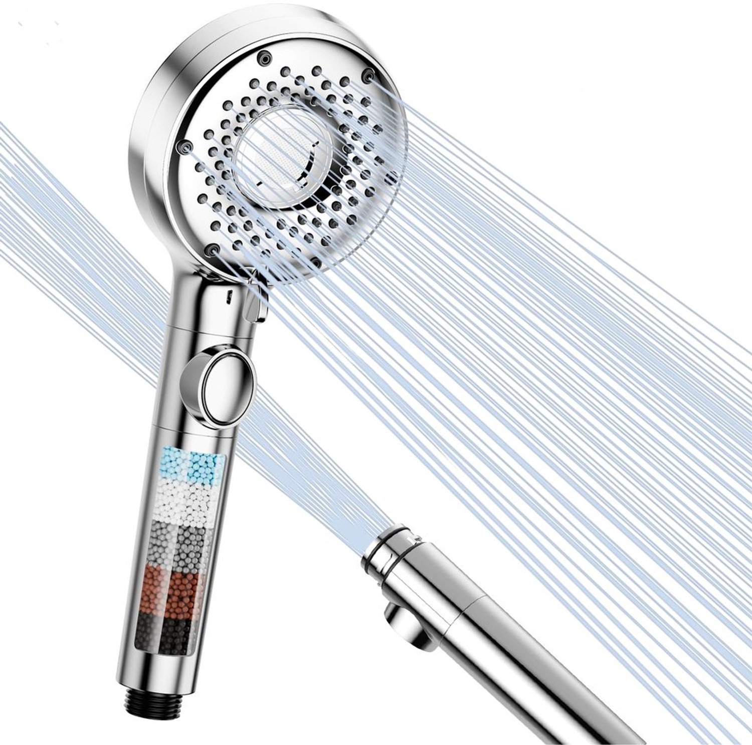 Douchekop Hoge Druk - Waterbesparende Handdouche - 5 Straalstanden - Douchekop met Filter - Stopfunctie - Microbubbles-Technologie