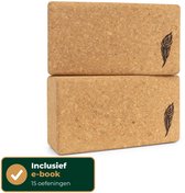 MindBaas - Yoga Blok - 2 stuks - Premium Portugees Kurk - Duurzaam & Lange Levensduur - Incl. E-book - Antislip - Yoga Blokken Set Kurk - Cork Yoga Blocks