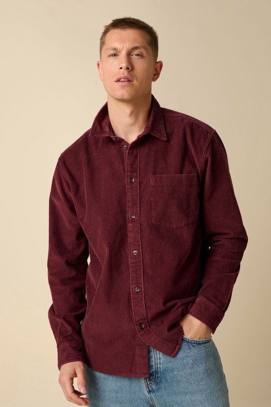 Donkerrode Corduroy Overhemd
