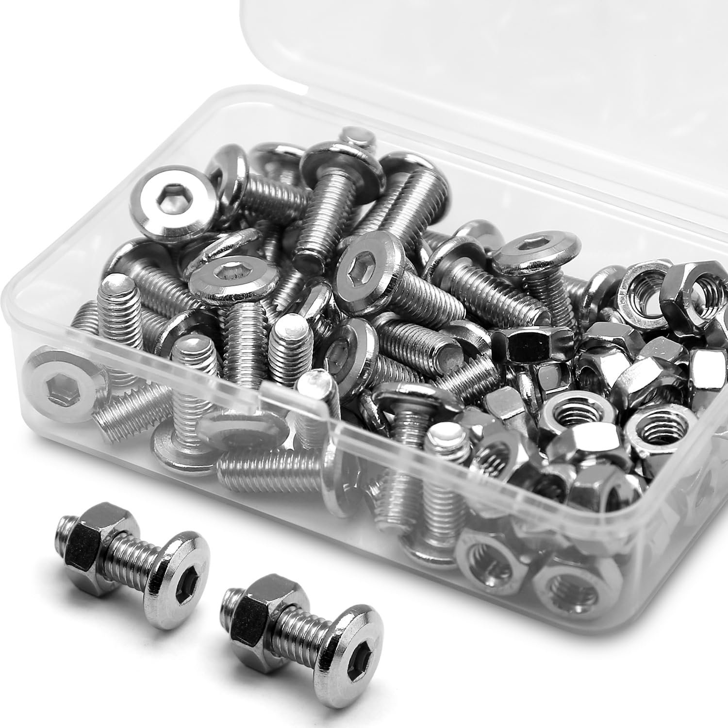 Inbusschroeven M6 x 10 mm - roestvrij staal - platte kop - ideale meubelaansluiting - 40 stuks - m-winkel