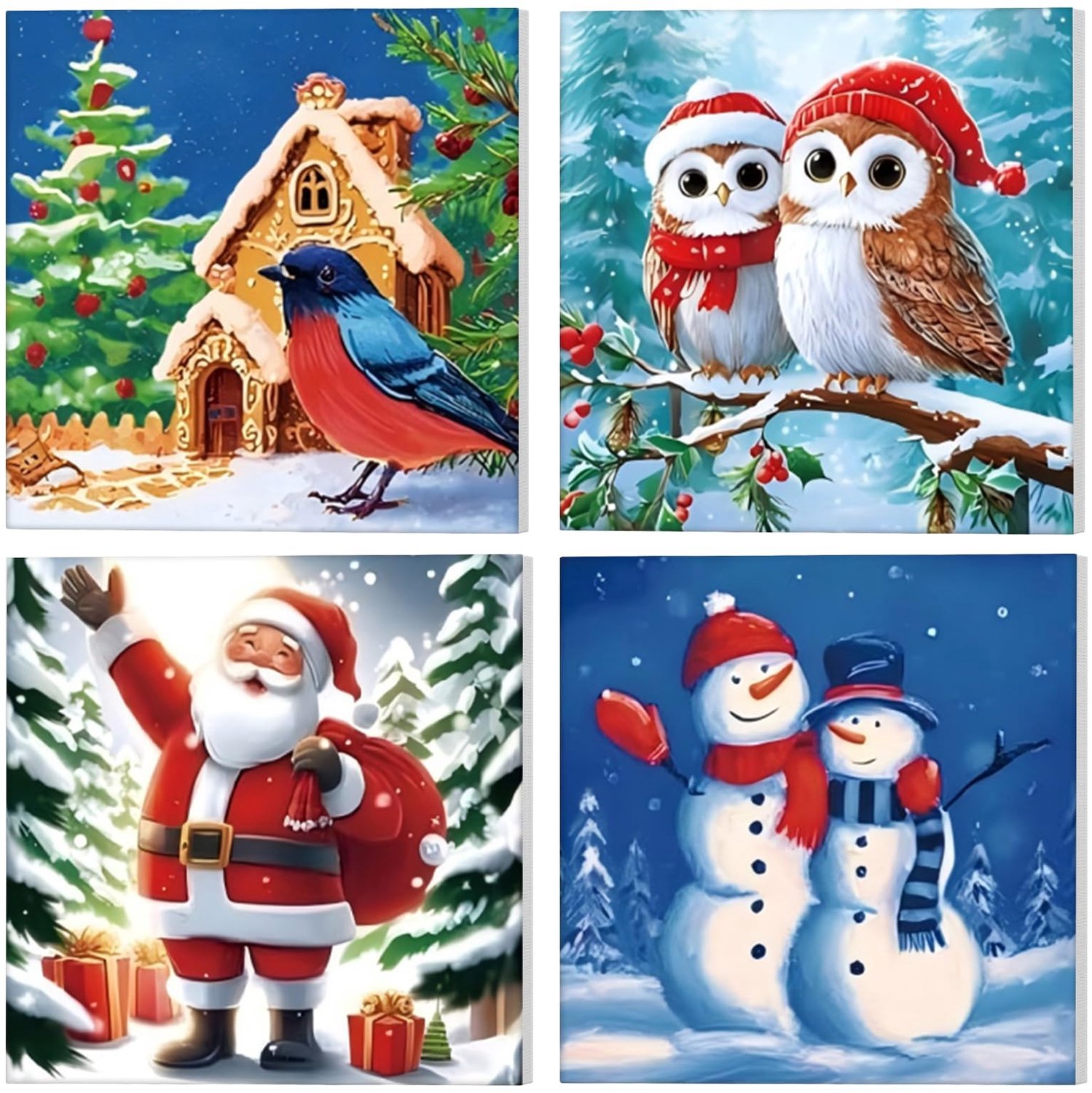 DIY Verf op Nummers Set met Kerstthema voor Volwassenen