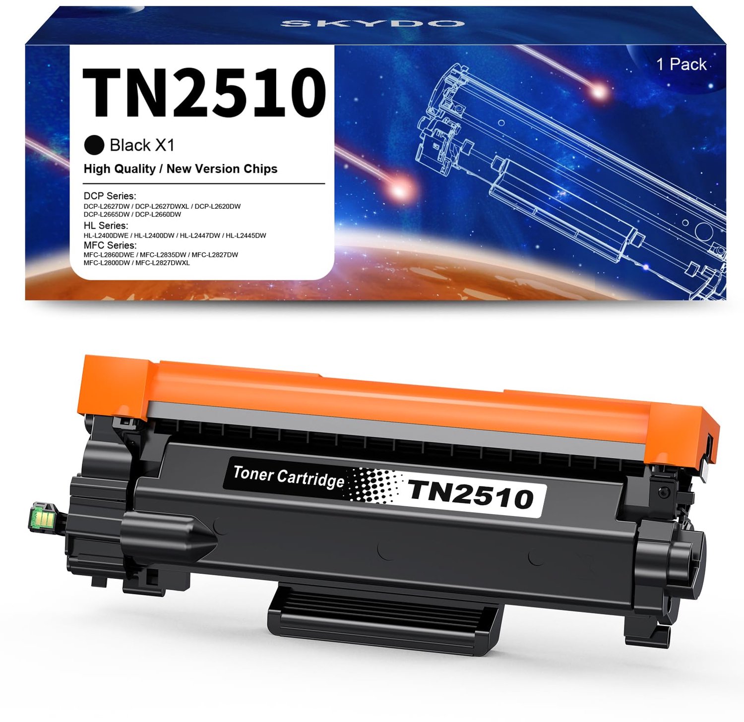 Toner TN2510 - Compatibel met Brother HLL2400DWE en meer - Zwart