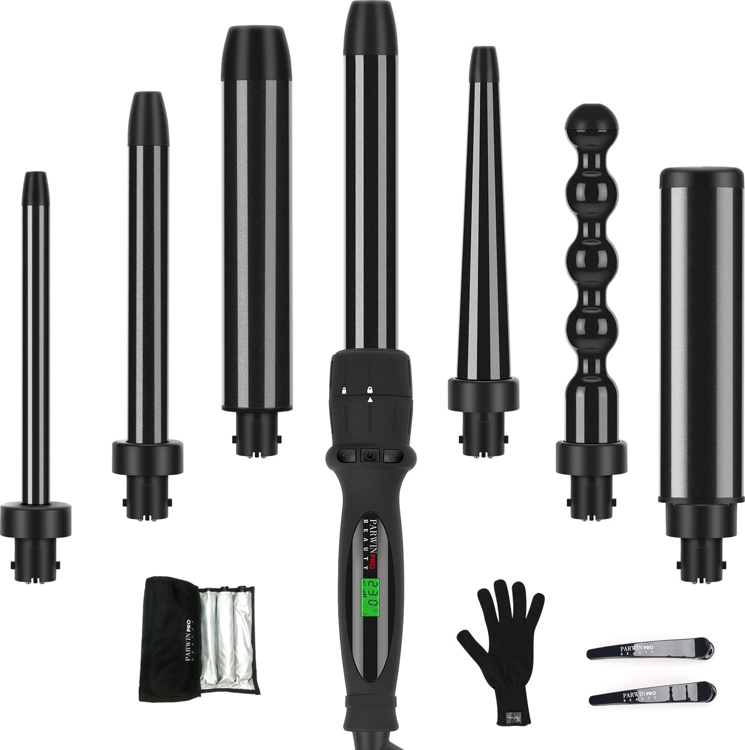 Professionele 7-in-1 Krultang Set met Verstelbare Temperatuur