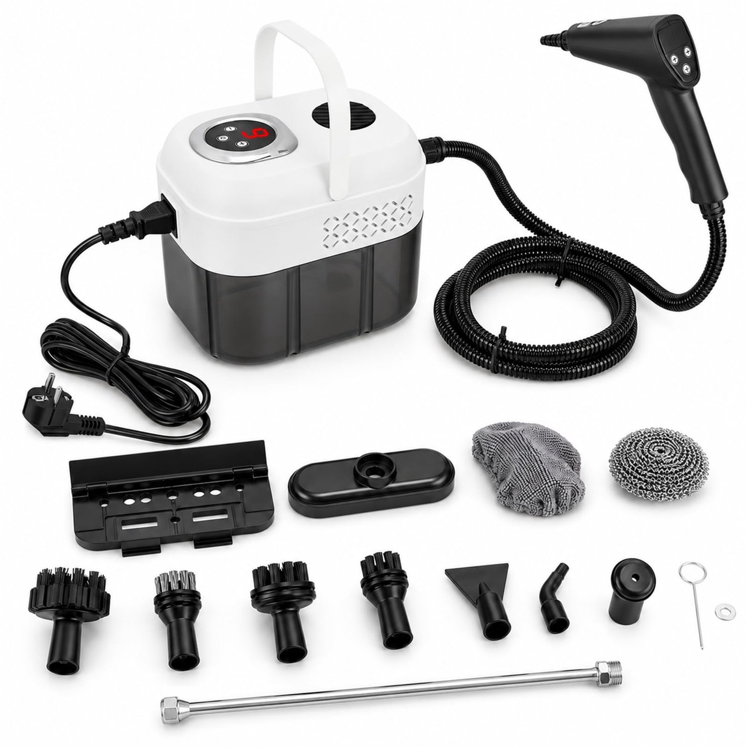 Draagbare Stoomreiniger 1500W met 14 Accessoires en 1700ml Tank