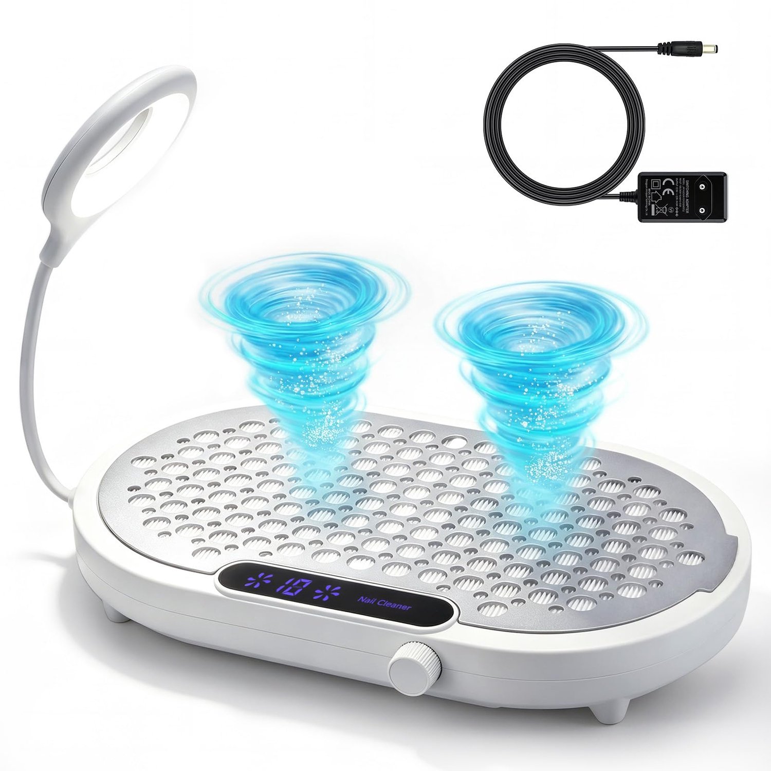 Nageldustafzuiger met LED-verlichting en 10 Zuigniveaus