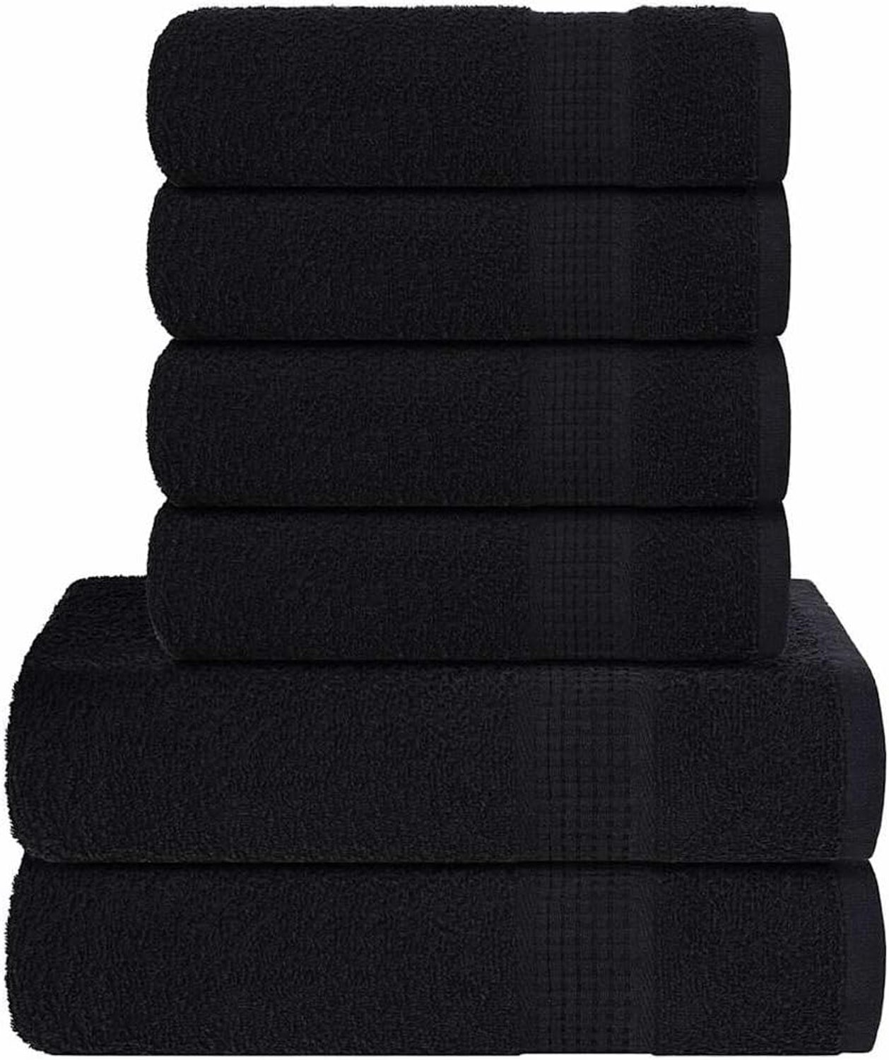 handdoekenset 6-delig - 4 handdoeken 50 x 100 cm, 2 douchehanddoeken 70 x 140 cm - katoen - zacht en absorberend - Luxento