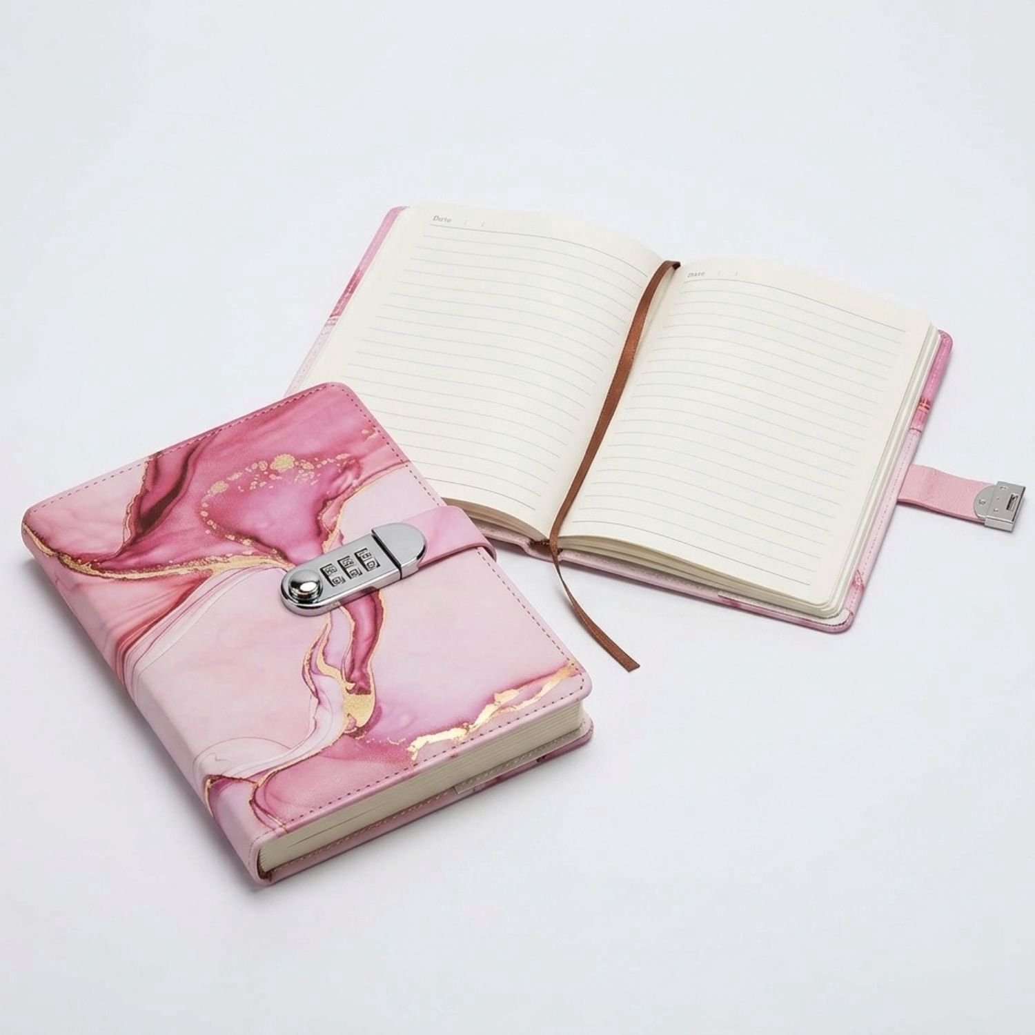 Dagboek met Slot Volwassenen - Notitieboek - 240 Pagina's - Roze