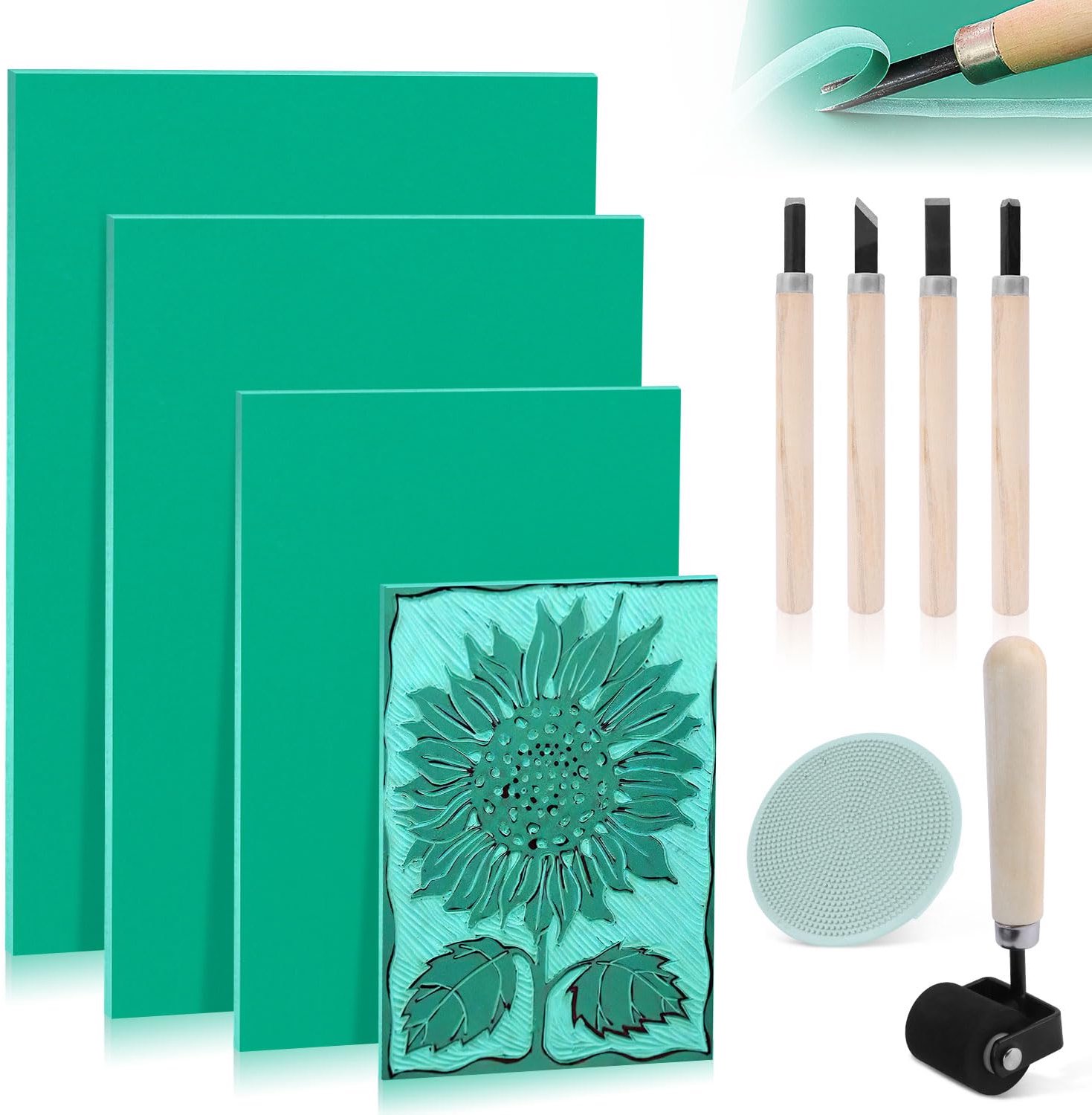 Linoleum Druk Set - 10 Stuks Zachte Linoleum Platen A3 A4 A5 A6 voor Ambachtelijke Projecten