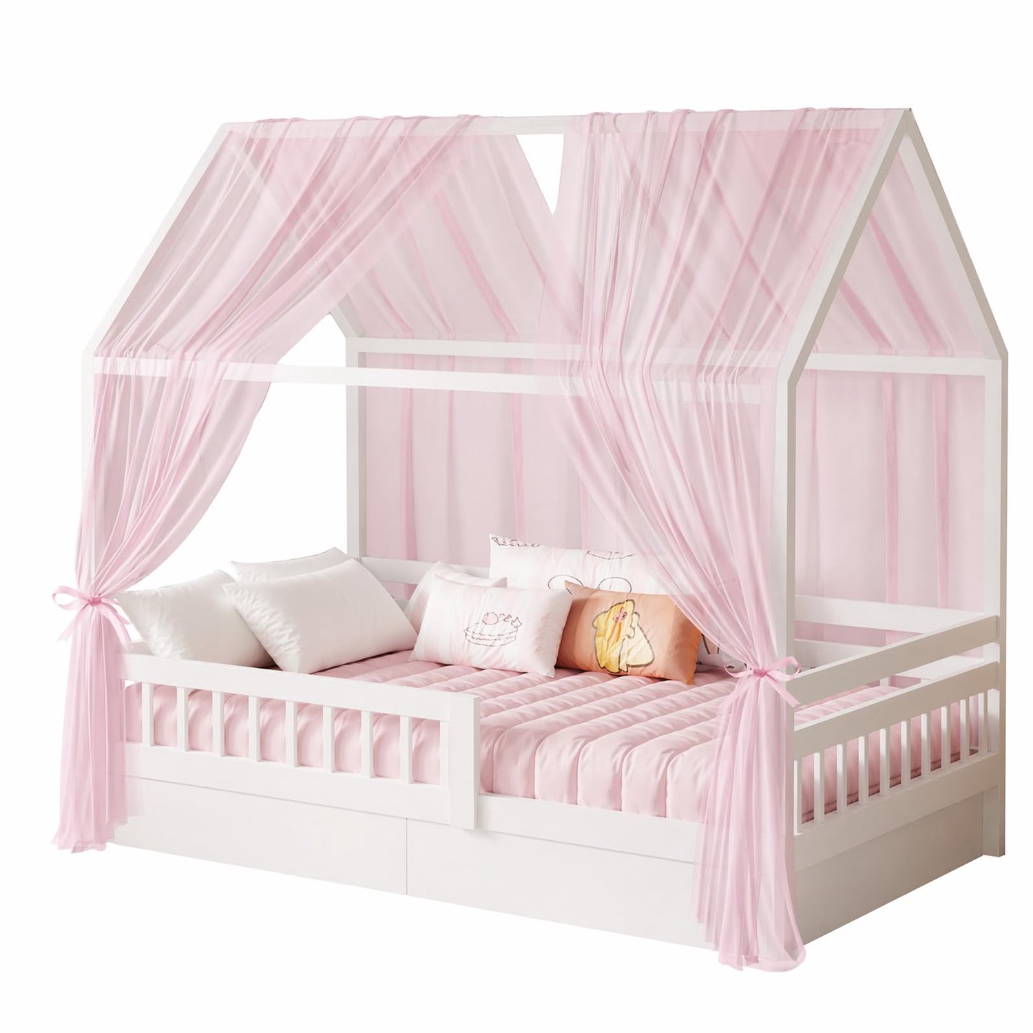 2 Stuks Mousseline Bedhemel voor Kinderbed - Roze