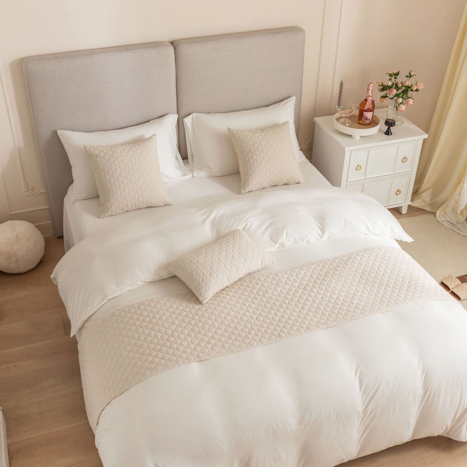 Luxe Bedloper Beige - Hotelkwaliteit voor Tweepersoonsbed