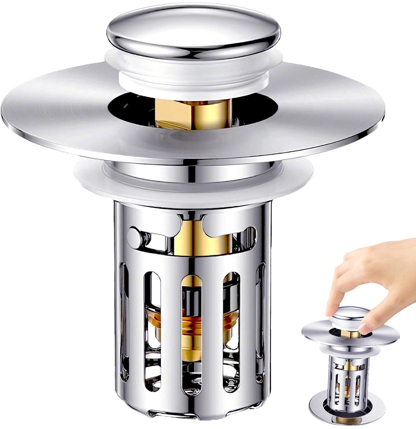 Universele RVS Afvoerplug met Afneembaar Filter