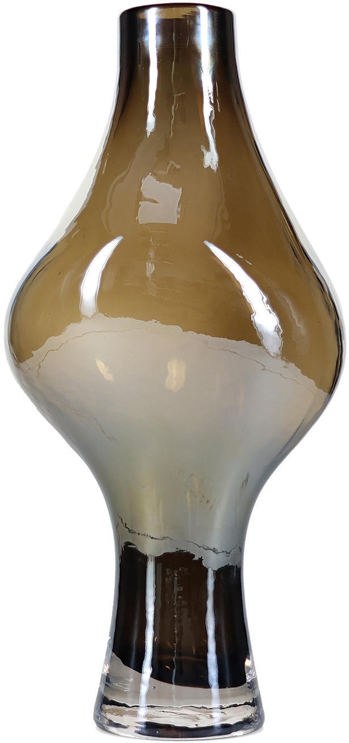 Fameilleur vaas 19xH38,5cm organic metallic grijs Vesper - glazen decoratieve bloemenvaas, voor bloemen, takken en droogbloemen, woondecoratie voor modern interieur, mooi als cadeau