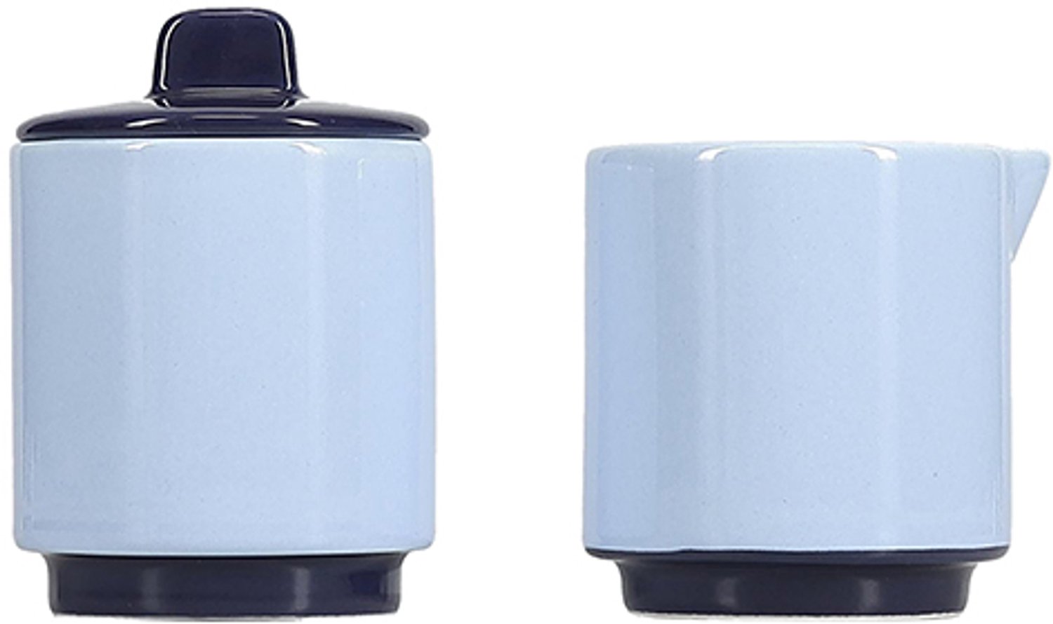 Fameilleur melkkan en suikerpot 13cl blauw Duo - stenen roomkan en sauskan, voor melk, room en saus, vaatwasser- en magnetronbestendig, voedselveilig, servies voor thuis, restaurant en horeca, mooi als cadeau