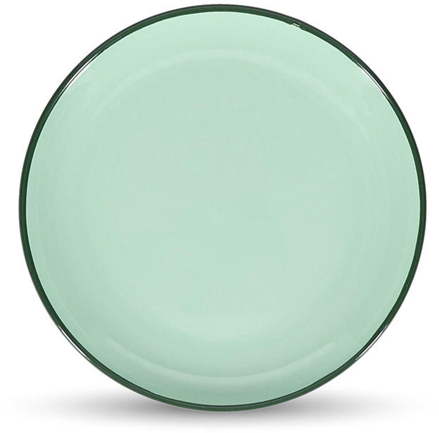Fameilleur plat bord 18xH2,5cm groen Duo set van 4 - stenen eetbord en dinerbord, voor ontbijt, lunch, diner en hoofdgerecht, vaatwasser- en magnetronbestendig, voedselveilig, servies voor thuis, restaurant en horeca, mooi als cadeau