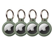 GrijsGroen 4 Pack - Premium materiaal Arnitel®- Sleutelhanger set geschikt voor Apple AirTag 1e en 2e Generatie- Waterdicht optie - Beschermhoes - Laagste prijs garantie - Houder geschikt voor AirTag - In-huis productie - Sleutelhanger