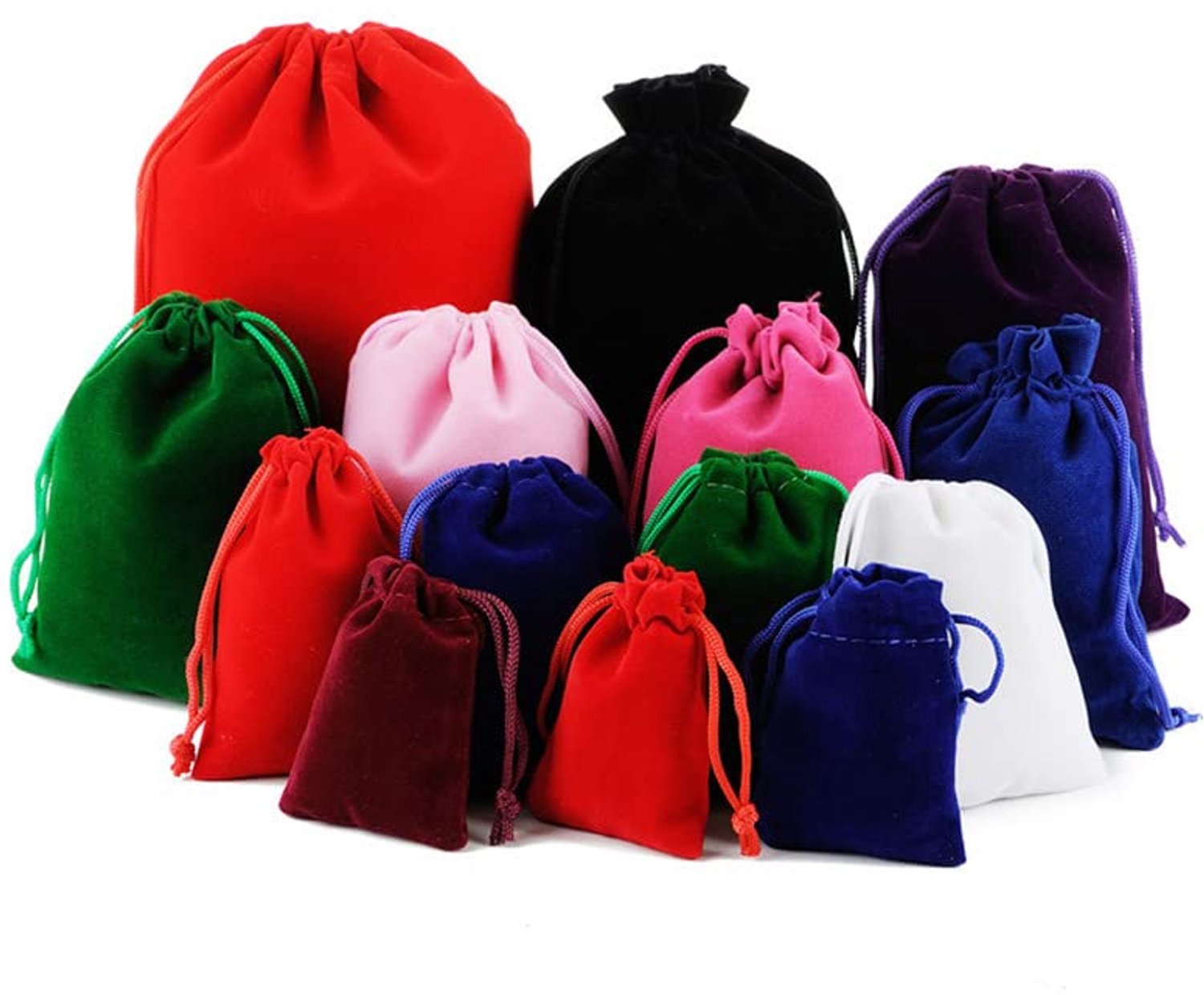 Fluwelen Zakjes 20 Stuks - Sieradenzakjes - Trekkoord - Herbruikbaar - Geschenkzakje - 10 x 15 cm - Gemengde Kleuren - Cadeauzakjes