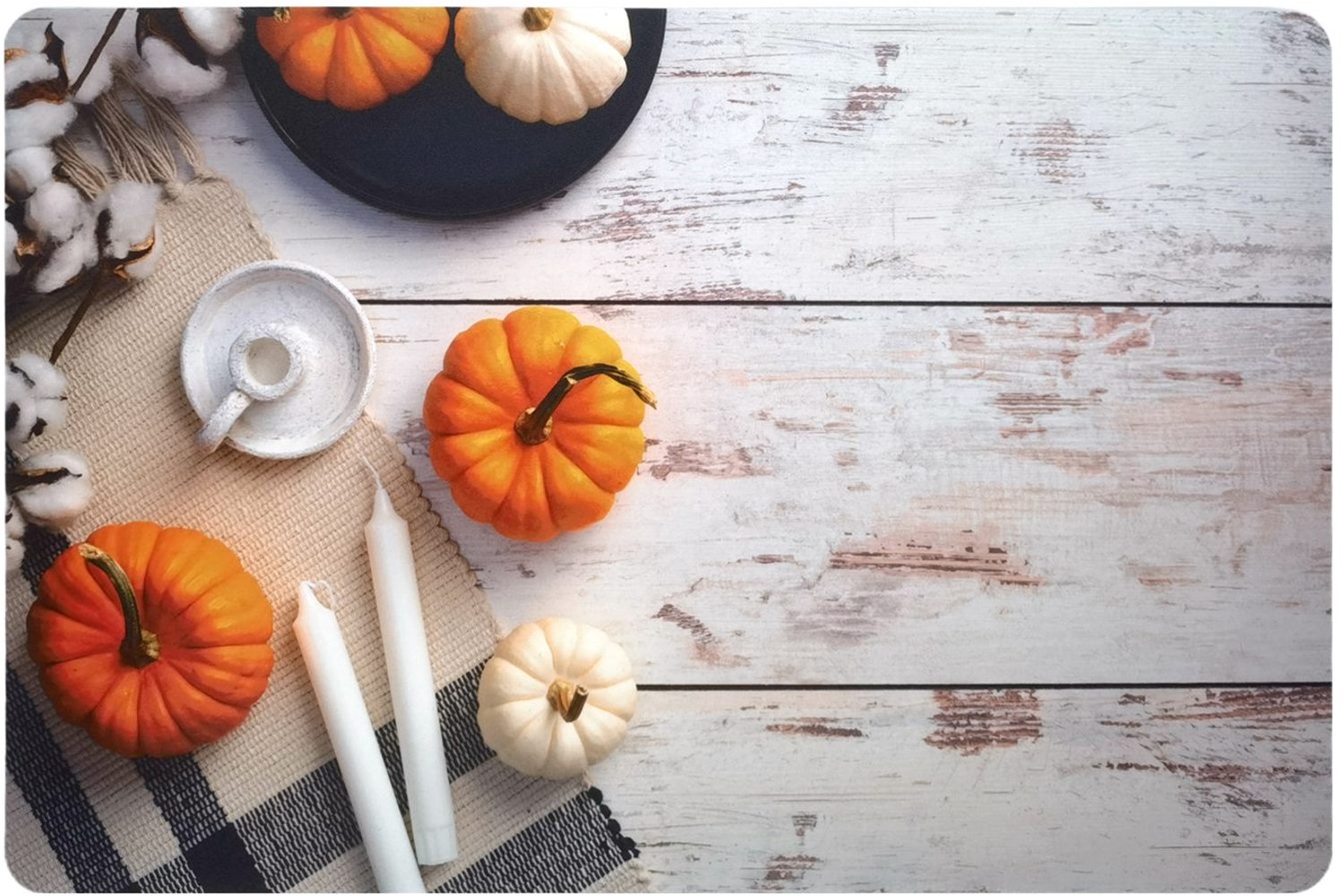 Halloween Placemats Set van 4 – Midnight Pumpkins – 28,5x43,5 cm – Afwasbaar Kunststof – Halloween Tafeldecoratie