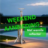 Green Flame Outdoor Lounge Heater + reflector BPH-R80-P - *WEEKEND AANBIEDING* Pellet Terrasverwarmer - Pellet Terrasheater - Fire Tube - Buitenverwarming - Tuinhaard -