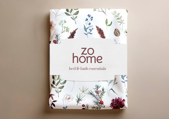 Zohome Celeste Dekbedovertrek - Wit - Lits-jumeaux - Dekbedhoes van 100% Katoen-Flanel - Bladeren - 240x220 + 2 slopen 60/70 cm - AW25 van Merkloos — afbeelding 2