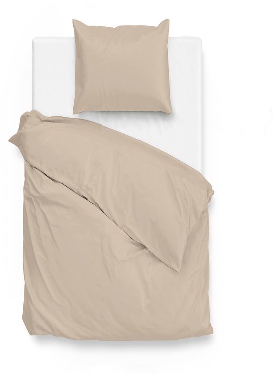 Zohome Dekbedovertrek Satinado - Effen Bedlinnen - 200x220 - Beige - Dekbedhoes van 100% Katoen-Satijn van Merkloos — afbeelding 5
