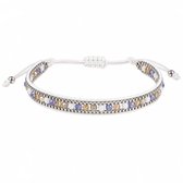 Wit zilverkleurig kralen armband dames vriendschaps armband verstelbare koord armband met glaskralen handgemaakte geweven armband bohemian stijl festival sieraden en casual mode accessoires