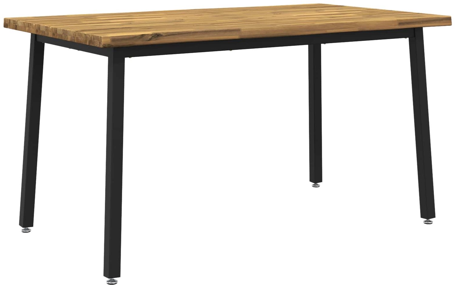 vidaXL Eettafel - met - levendige - rand - 140 - x - 80 - x - 75 - cm whitewash en zwart