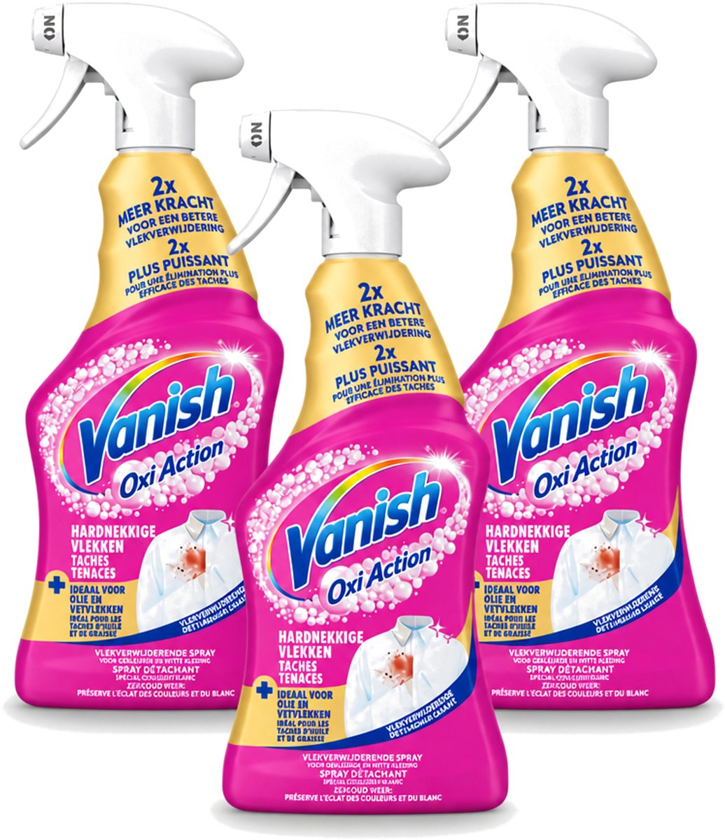 3 x Vanish – Vlekverwijderaar Spray – Hardnekkige Vlekken – 500 ml - Voordeelverpakking - 3 stuks