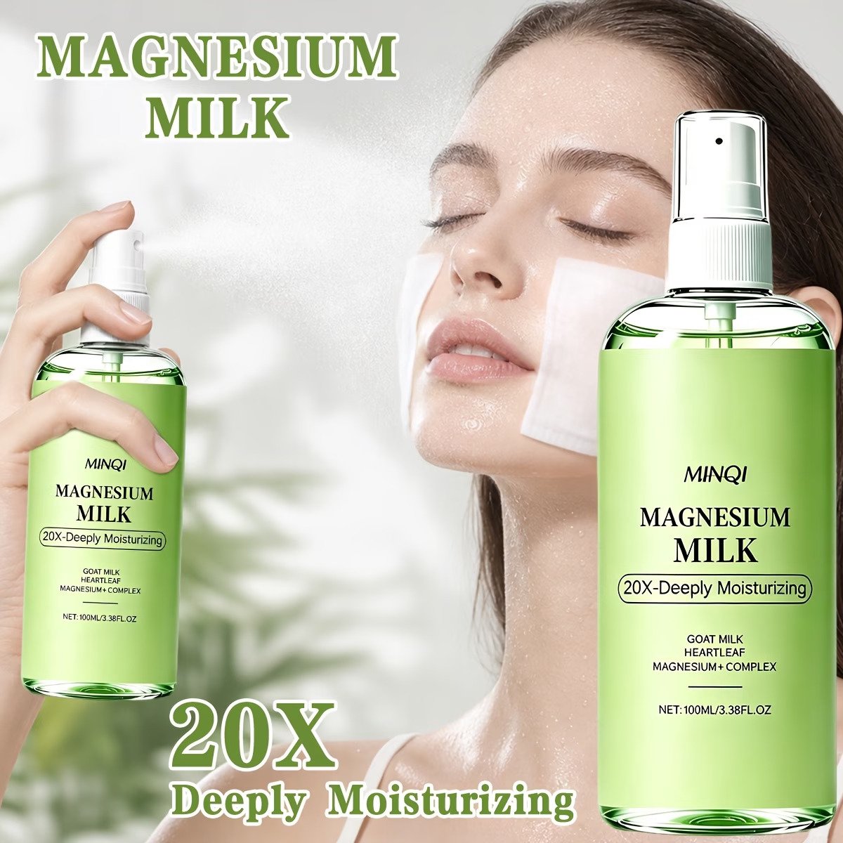 Magnesium Milk Facial Spray – Gezichtsmist met Geitenmelk & Magnesium – Hydraterende Toner Spray