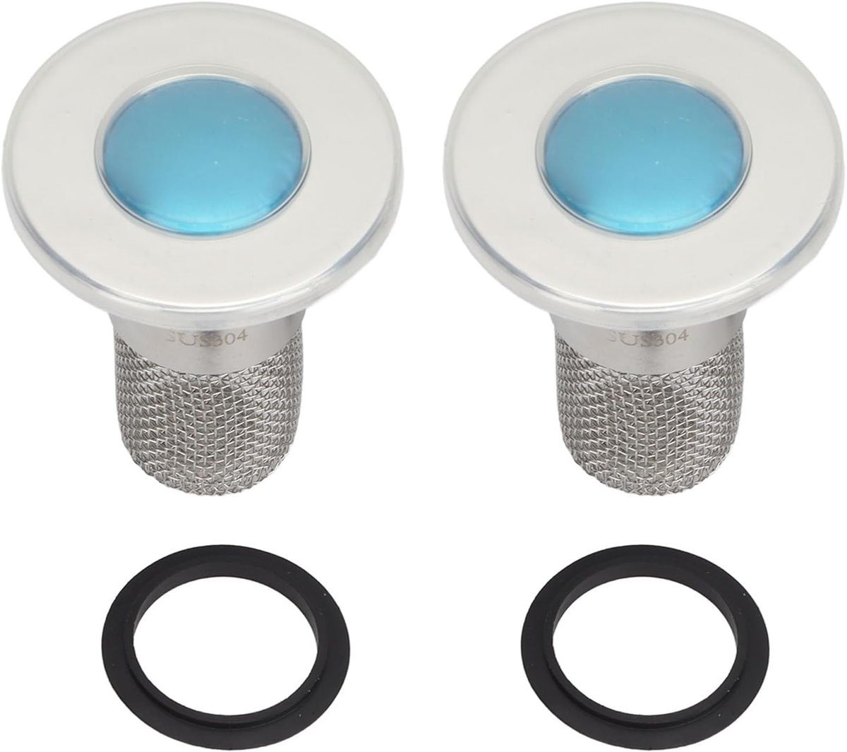 2 Stuks Roestvrijstalen Gootsteenfilter Pop-up Stop Anti-verstopping, Eenvoudige Installatie met Verwijderbare Mand, voor Badkamer Keuken Wastafel